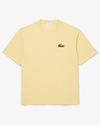 T-shirt de Algodão Grosso com Emblema Loose Fit