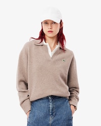 Sweater com Gola de Polo em Malha de Caxemira 3D