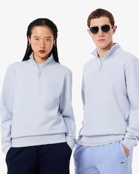 Sweatshirt de Gola Alta e Fecho com Marca Gravada em Relevo