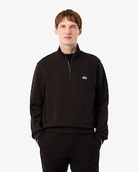 Sweatshirt em felpa com zip e gola alta