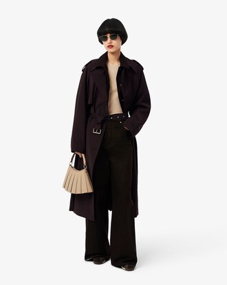 Gabardina Oversize com Mistura de L&atilde;