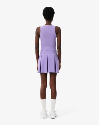 Vestido de T&eacute;nis El&aacute;stico e Plissado com Tecido Duplo