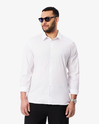 Camisa em Popelina El&aacute;stica Slim Fit