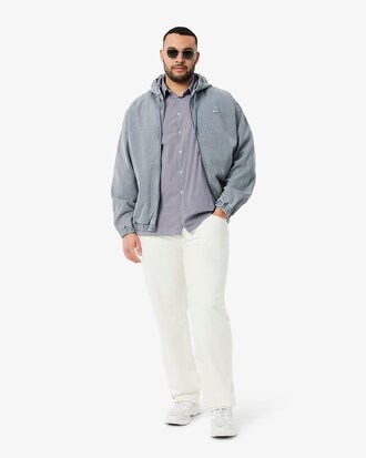 Camisa em Popelina Elástica às Riscas Slim Fit