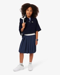 Saia Plissada de Algod&atilde;o Oxford