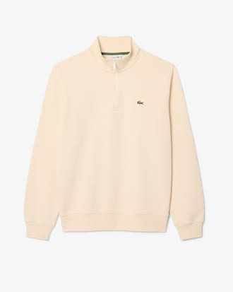 Sweatshirt em felpa com zip e gola alta
