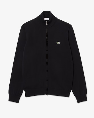 Sweater de Gola Alta em Algodão e com Fecho