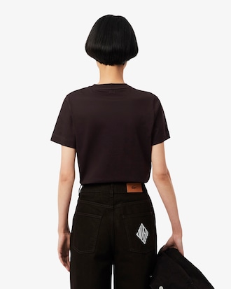 T-shirt de Algod&atilde;o com Emblema Lacoste