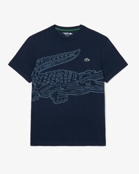 T-shirt Desportiva com Estampado de Crocodilo e Tecnologia Ultra-Dry