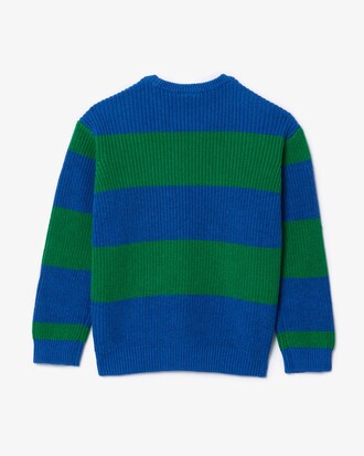 Sweater de Algodão Listrada em Dois Tons