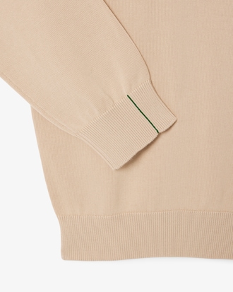 Sweater de Algodão Monocromática com Decote Redondo