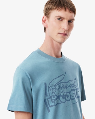 T-shirt em Jersey de Algodão Estampado
