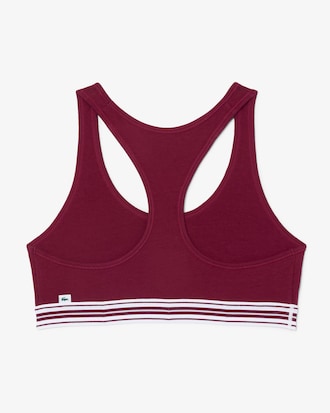 Bralette de Algod&atilde;o El&aacute;stico com Faixa de Contraste