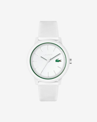 Relógio Lacoste.12.12 com pulseira de silicone branco para homem