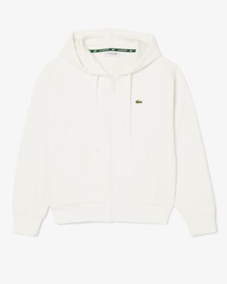 Camisola com Capuz em Piqué com Fecho