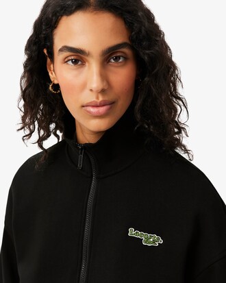 Sweatshirt Relaxed Fit com Emblema e Fecho