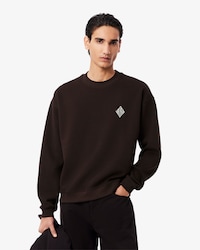 Sweatshirt em Piqu&eacute; de Dupla Face com Emblema