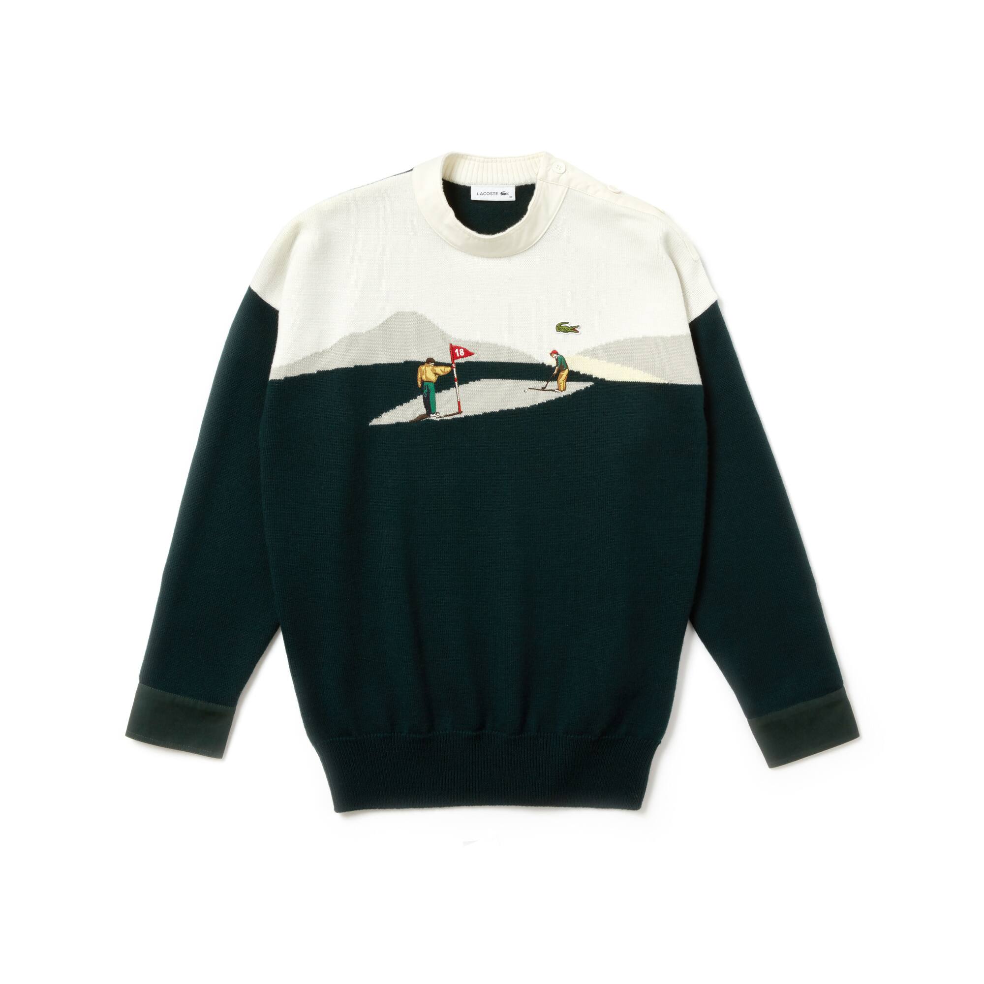 Sweater de malha de l&atilde; com bordado do desfile para mulher