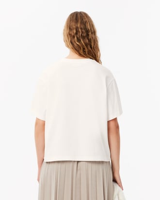 T-shirt de Algodão Oversize com Estampado Floral