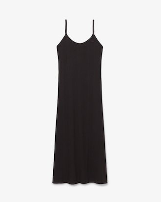 Vestido Maxi Rendado em Algod&atilde;o Canelado