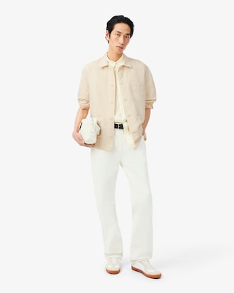 Overshirt em Mistura de Linho