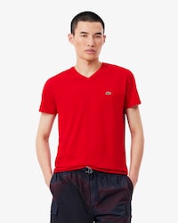 T-shirt de Algod&atilde;o Pima com Decote em V Leve