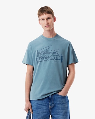 T-shirt em Jersey de Algodão Estampado