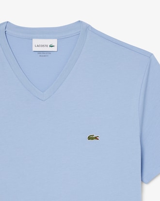 T-shirt de Algod&atilde;o Pima com Decote em V Leve