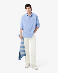 Camisa Regular Fit em Tecido Pinpoint Listrada
