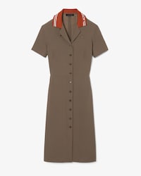 Vestido Runway em Piqu&eacute; com Gola de Polo com Logo