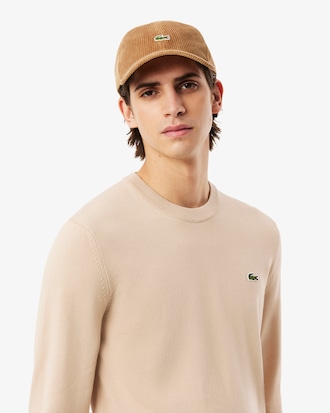 Sweater de Algodão Monocromática com Decote Redondo