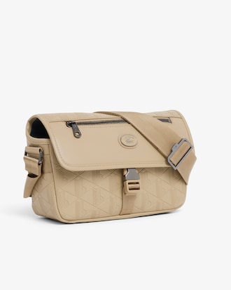 Mala Pequena de Pele com Aba e Monograma