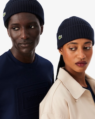 Gorro em Malha Canelada Escovada de L&atilde;
