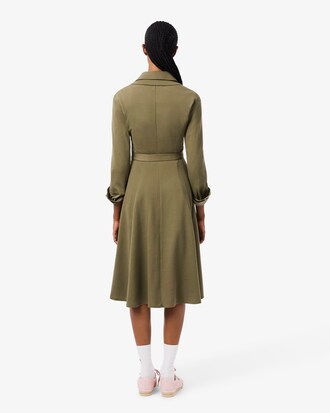 Vestido com Gola de Polo com Cinto em Petit Piqu&eacute;