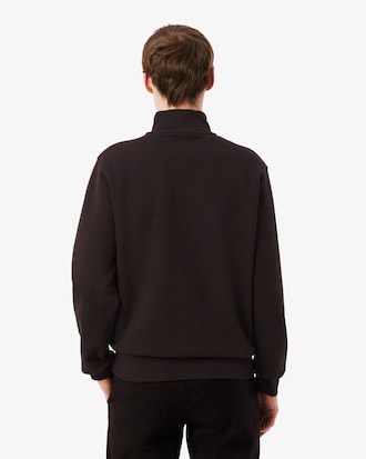 Sweatshirt em felpa com zip e gola alta