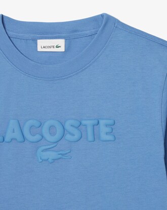 T-shirt de Algod&atilde;o com Marca Lacoste Texturizada