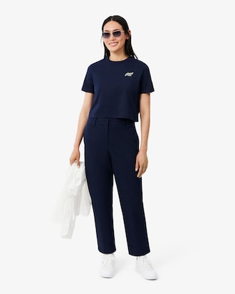 T-shirt de Algod&atilde;o Relaxed fit com Pormenor de Emblema