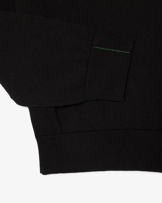 Sweater de Gola Alta em Algod&atilde;o e com Fecho