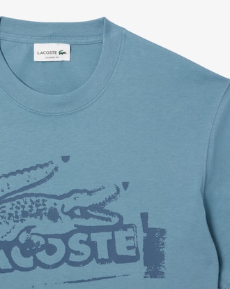 T-shirt em Jersey de Algodão Estampado