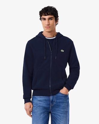 Hoodie em Felpa com Fecho