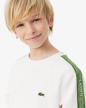 Sweatshirt de Algod&atilde;o Listrada e com Logo