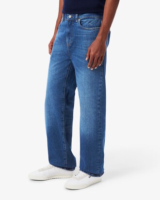 Cal&ccedil;as de ganga &iacute;ndigo straight cut com 5 bolsos