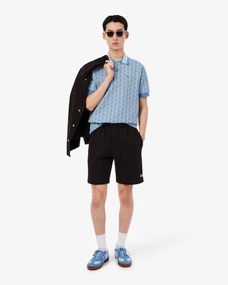 Polo em Jacquard com Monograma Classic Fit