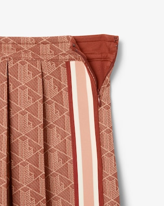 Saia Plissada com Monograma em Jacquard