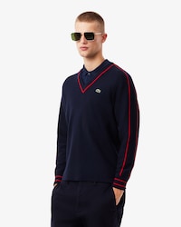 Sweater com Decote em V às Riscas, Edição Archive