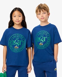 T-shirt de Algodão com Emblema em Contraste