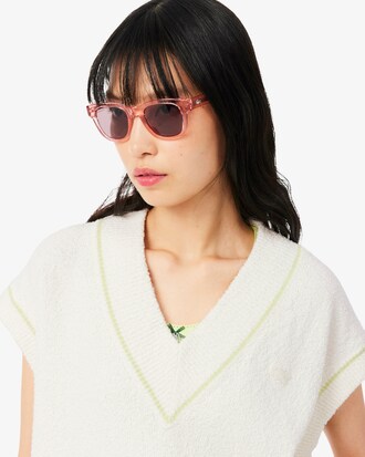 Colete tipo Sweater sem Mangas e com Decote em V em Mistura de Algod&atilde;o