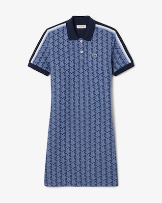 Vestido Polo em Jacquard com Monograma Slim Fit