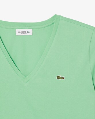 T-shirt de Algodão Suave com Decote em V Relaxed Fit