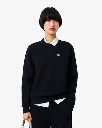 Sweatshirt em Piqu&eacute; com Decote Redondo Relaxed Fit